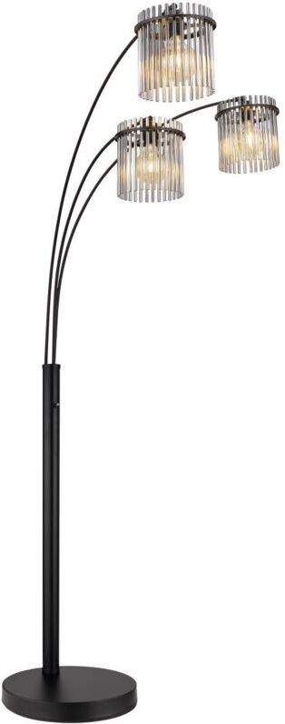 Globo - tischlampe - GORLEY - schwarz - glas - bogenlampe - E27 -