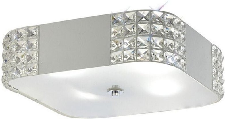Inspired Diyas - Denver - Flush Ceiling 4 Hellweiß, Kristall