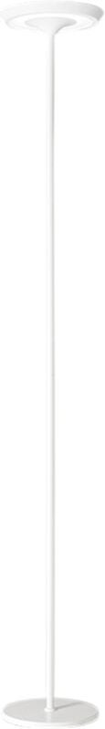 Balance – 25-W-LED-Stehleuchte aus Metall, 3000 K, 180 cm hoch, 2376 lm, Ein-/Ausschalter und Fußdimmer, Weiß – Perenz