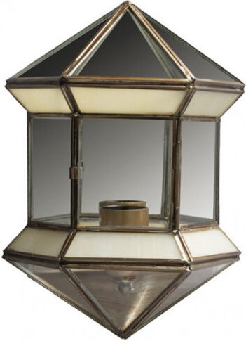 Sechseckige Wandleuchte 1xe27 grenadine opaline 27x20x11 cm