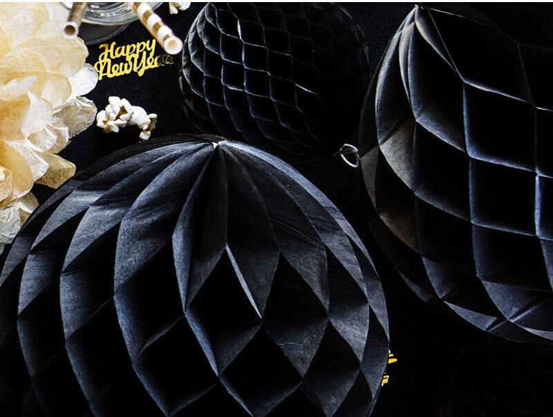 Papierball, schwarz, 10cm