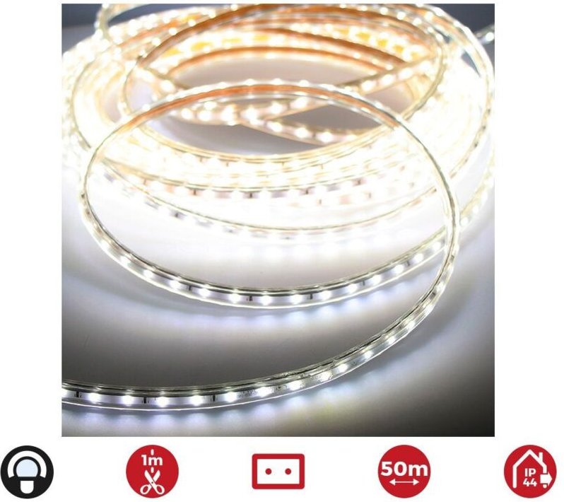 Thumbnail - Strip de led 50m. 12mm Dicke 60 leds/m 4,2w/m white cool 6.400k ip44 EDM 220-240v (Innen-/Außeneinsatz)