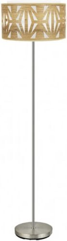 Fabrilamp - Foot de Wohnzimmer in holzfarbenem Stoff Clara Katerina