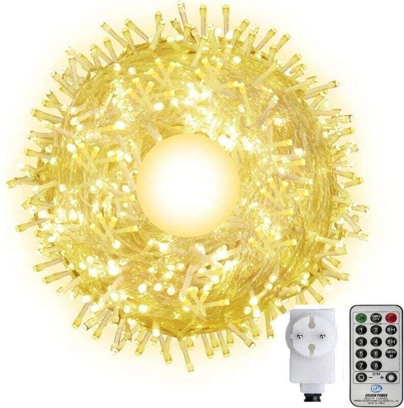 100 m Lichterkette für den Außenbereich, lange Weihnachtslichterkette, Halloween-Lichterkette für den Innenbereich mit F...