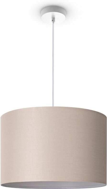 Paco Home Deckenleuchte Wohnzimmer Pendelleuchte Esstisch Esszimmerlampe E27 Uni Stoff Pendelleuchte - Weiß, Beige (Ø45....