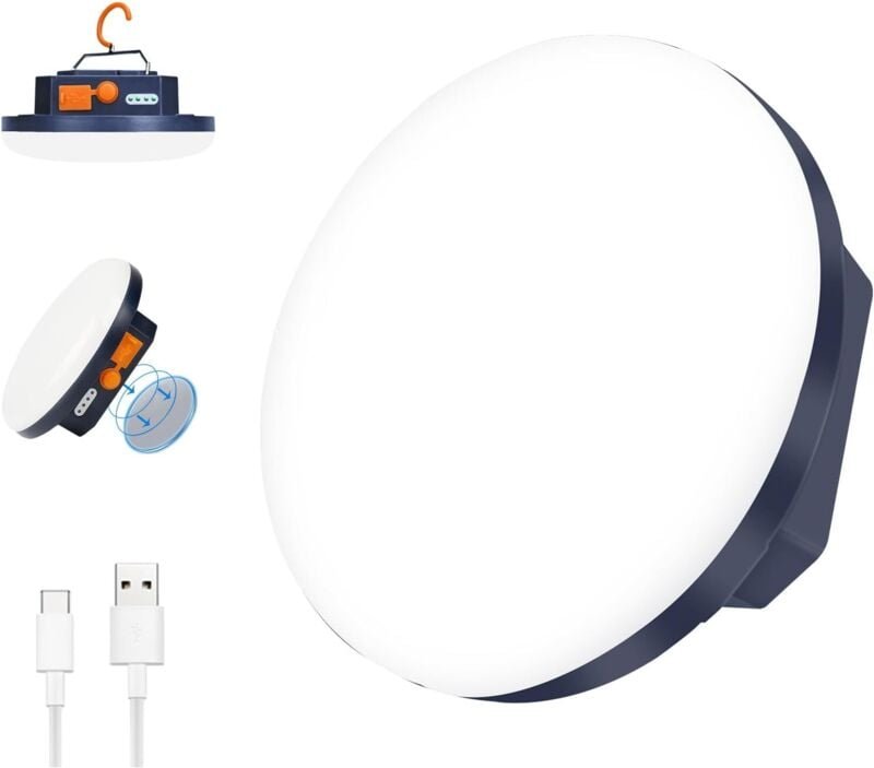 Tragbare Campinglaterne mit 7200 mAh Powerbank, wiederaufladbarer 1000 lm Zeltleuchte, IP65 wasserdicht, für Camping, Ar...