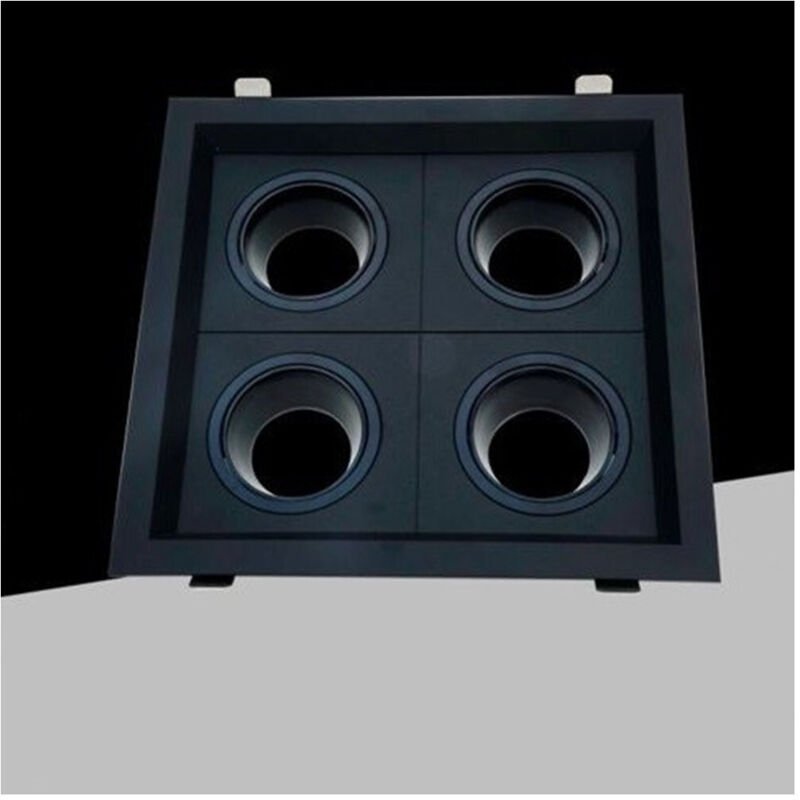 Trade Shop Traesio - Trade Shop - faretto quadruplo orientabile incasso nero für lampadine GU10/GU5.3 P33-N4 -