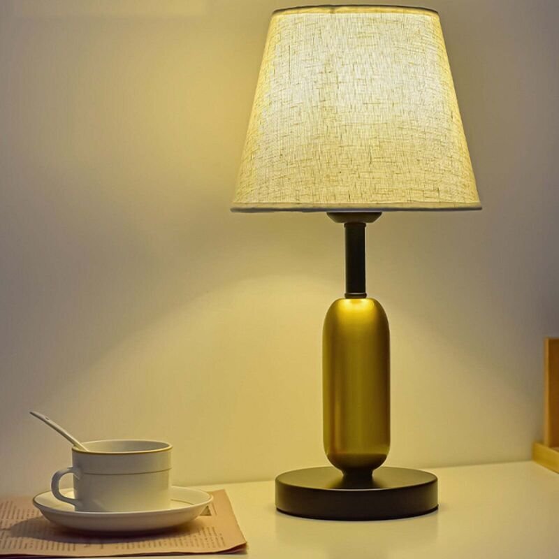 Europäische Retro-Nachttischlampe, 3 Farben, einstellbare Helligkeit, wiederaufladbar, LED, mit Fernbedienung, Touch-Nac...