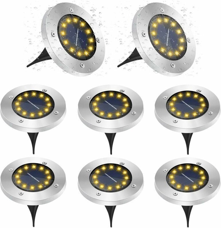 AIDUCHO Solar Straßenlaternen, 12 LED Solarleuchten für den Außenbereich, 6000K Gartenleuchten, wasserdicht IP65, warmwe...