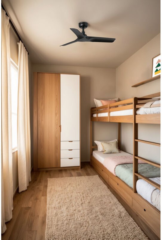 Faro Hey Kleiner 3-Blatt-Deckenventilator Mattschwarz Tuya Smart System