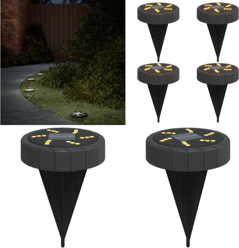 Solar-Bodenleuchten mit Erdspieß 4 Stk. Warmweiß - Solarlaterne - Gartenbeleuchtung - Außenscheinwerfer - LED-Strahler -...