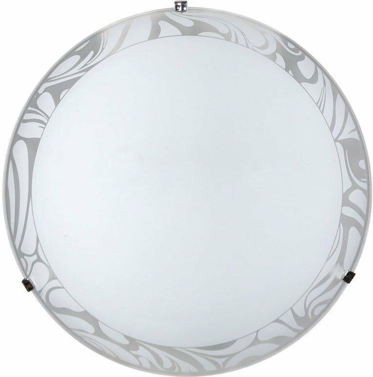 Deckenleuchte 1xE27 mit Haken aus Chrom und weißem Glas