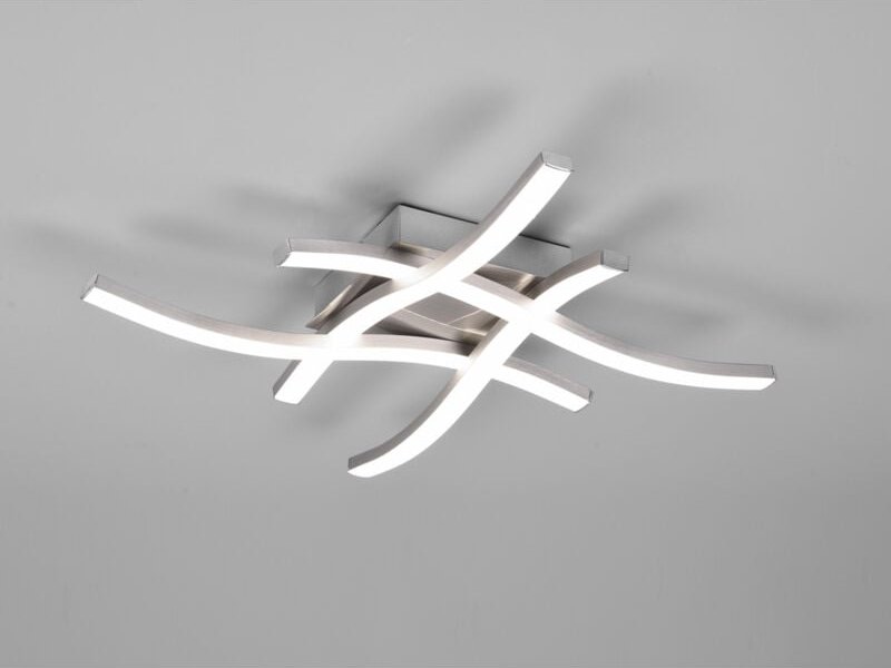 Reality Leuchten - led Deckenleuchte route 4 flammig Metall Silber Neutralweiß, Breite 46cm