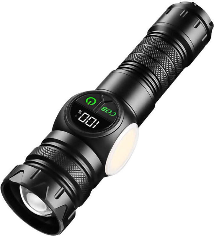 Extrem leistungsstarke wiederaufladbare LED-Taschenlampe mit 1.000.000 Lumen, magnetische Taschenlampe mit LCD-Leistungs...