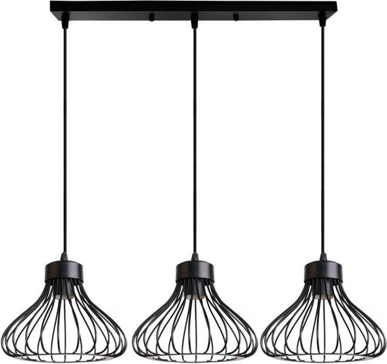 IDEGU 3-flammige Pendelleuchte Industrial Retro Deckenleuchte 23cm Metall Leuchte in Kürbisform für Esszimmer Korridor R...