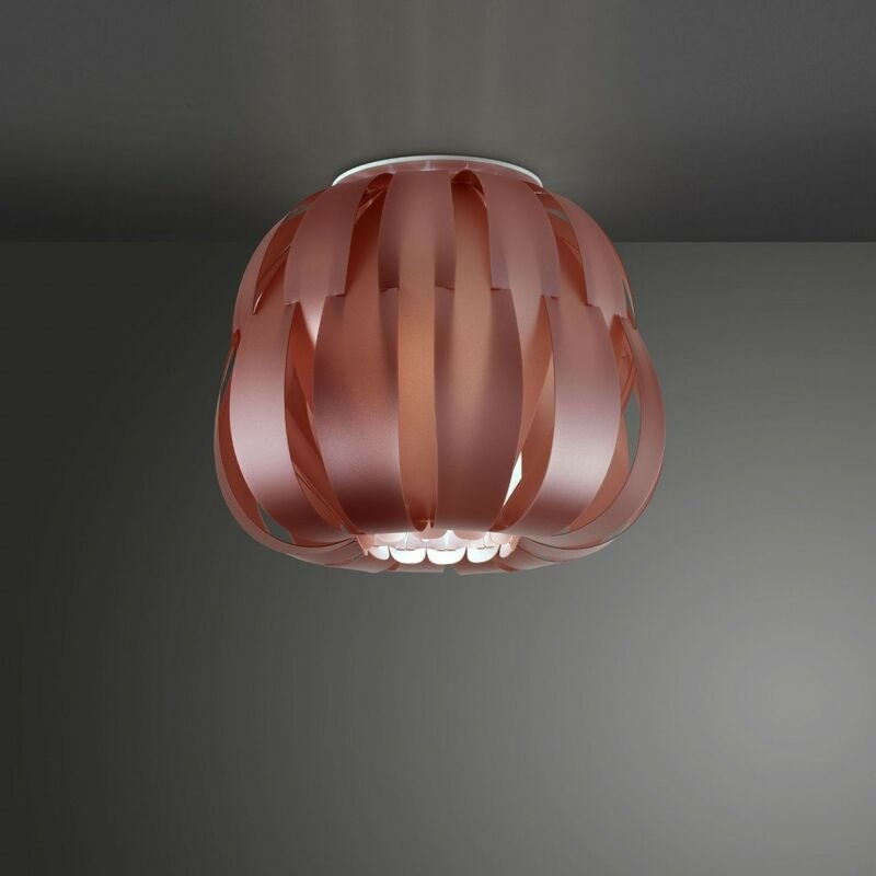 Linea Zero - Rosa Metalldeckenleuchte Cm. 29 x 23h