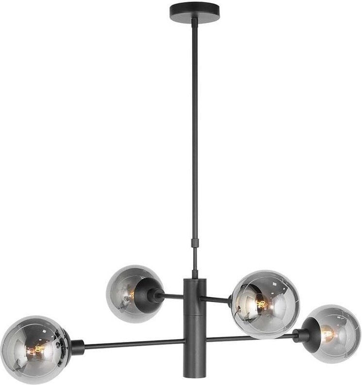 Steinhauer - Deckenleuchte Deckenlampe Wohnzimmerlampe Metall Glas Schwarz led Spot l 105 cm