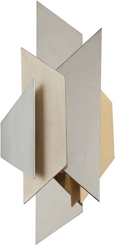 Modernist 1 Light Wandleuchte Edelstahl poliert, Blattgold