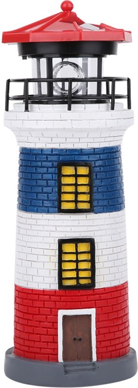 Solarleuchtturm, praktische LED-Statuenleuchte, wasserdichte und energiesparende Drehleuchte für Garten und Hof (Rot, Bl...