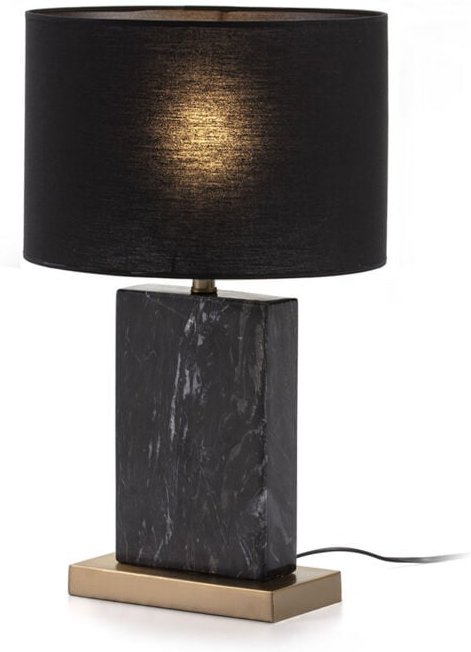 Tischlampe ohne Schirm 20X10X34 Schwarzer Marmor/Goldenes Metall