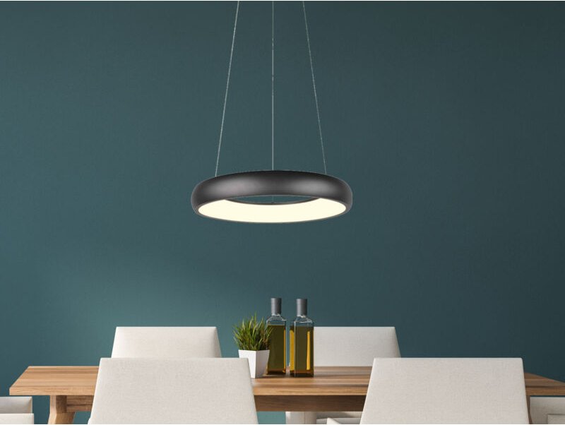 Trio - led Pendelleuchte cardona Schwarz, dimmbar & 3 Lichtfarben, ø 46,5cm