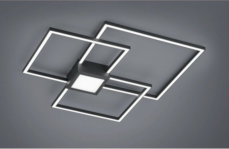 Hydra Deckenleuchte 3 Led Squares 38w Anthrazit L65 cm Dimmbare Trio-Beleuchtung