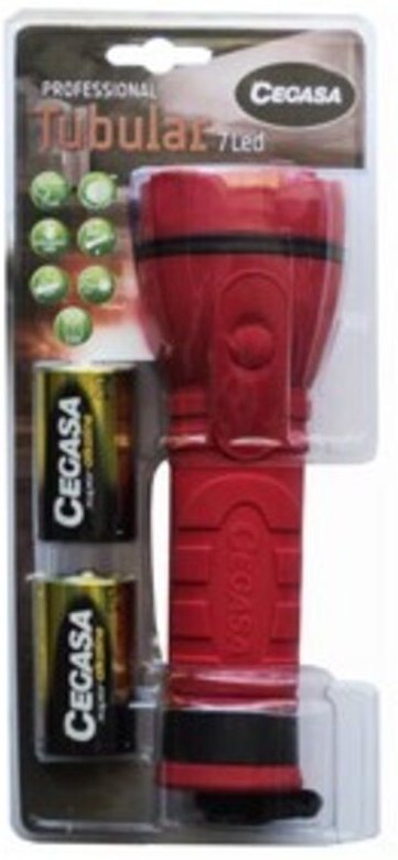 Cegasa - professionelle Taschenlampe de 7 led - Gehäuse de rutschfester Gummi - stoßfest und feuchtigkeitsbeständig - Be...