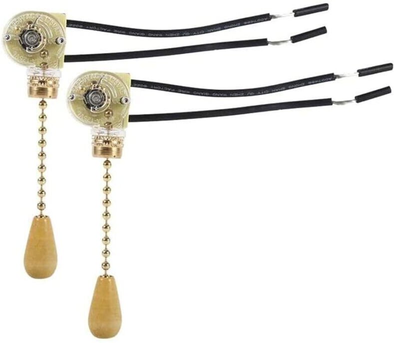 Zugkettenschalter, Zugkettenschalter für Ventilatoren, Zugschalter für Wandlampen, für LED-Wandleuchten, Deckenventilato...