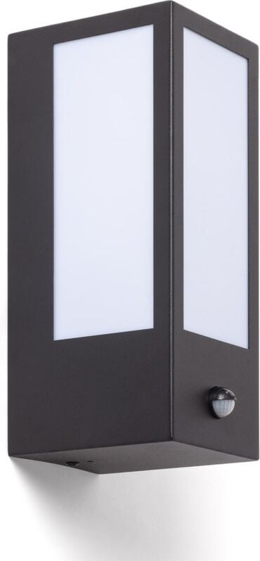 Ledkia - Wandleuchte Außen Edelstahl mit Bewegungsmelder Gakom Opal Schwarz