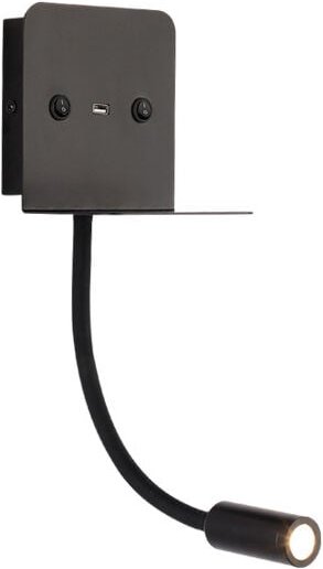 6W led Wandlampe Leseleuchte, Flexible Röhre Leseleuchte mit Schalter und USB-Schnittstelle Wandlampe, Warmweißes Licht ...