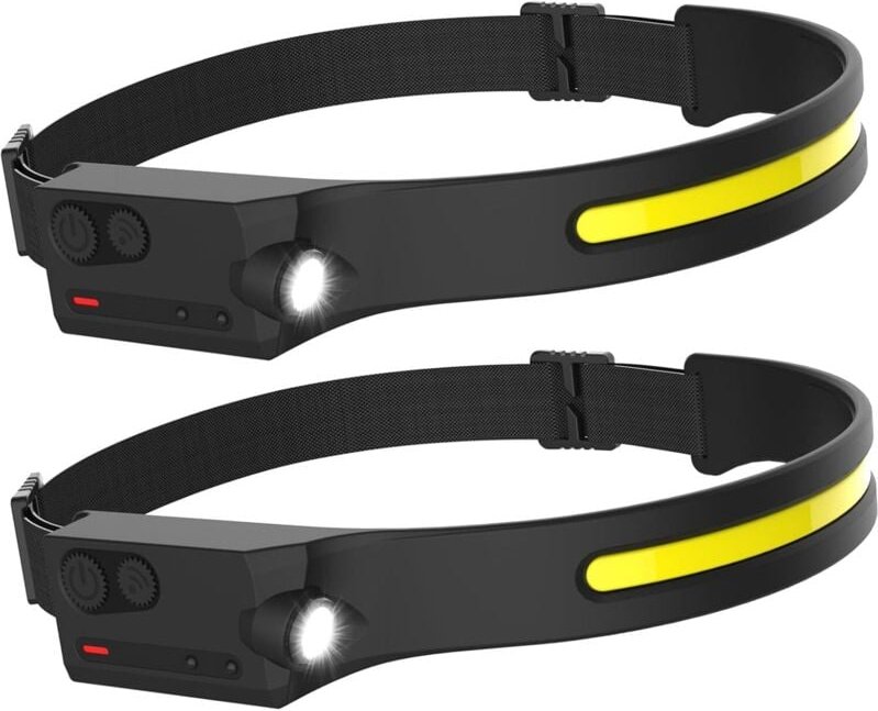 Leistungsstarke und wasserdichte Stirnlampe zum Laufen, Campen, Radfahren, für Helme, Angeln, Reparaturen und Joggen, 2e...