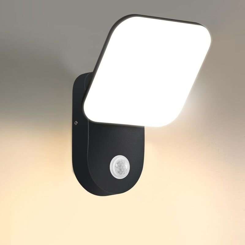 12-W-Außenwandleuchte mit Bewegungsmelder, 3000 K warmweißes Licht, 1500 lm, IP65 wasserdicht, Wandbeleuchtung mit um 35...