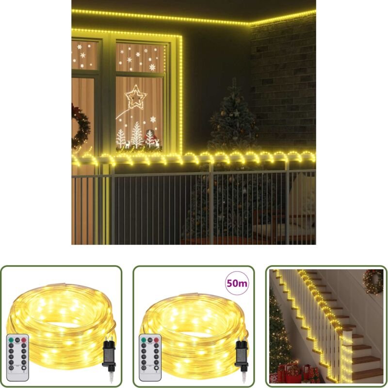 LED-Beleuchtung - Lichtseil mit 1200 LEDs Warmes Weiß 50 m PVC