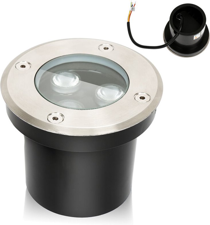 6x 3W Bodenleuchte IP67 LED Leuchte Bodeneinbaustrahler Bodenstrahler für den Außenbereich