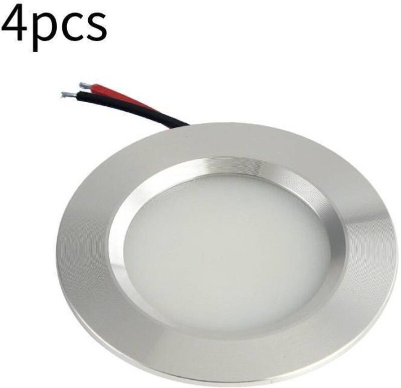 Set mit 4 Einbau-LED-Strahlern (3 W, 12 V), warmweißes Licht (3000 K), runde, dimmbare Einbau-LED-Strahler (240 Lumen, w...