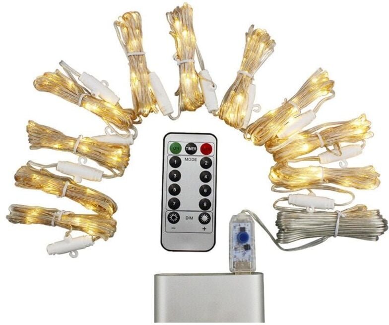 Weihnachtsinstallation 3m x 3m, Mehrfarbiger Vorhang, 300 LEDs, USB, 8 verschiedene Beleuchtungsmodi, mit Fernbedienung ...