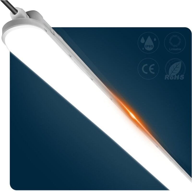 Buling - 1 Stück,Feuchtraumleuchte led 120CM, 36W 4500LM led Lampe Röhre, Verknüpfbar Werkstattlampe IP65 Wasserfest led...