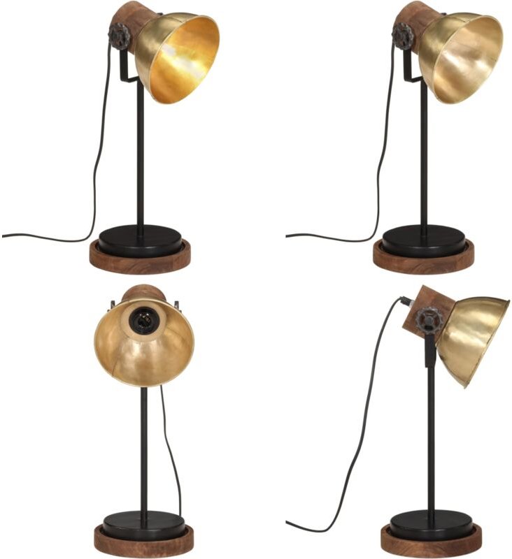Schreibtischlampe 25 W Antik-Messing 17x17x50 cm E27 - Tischleuchte - Industrielampen - Vintage Schreibtischlampe - Mang...