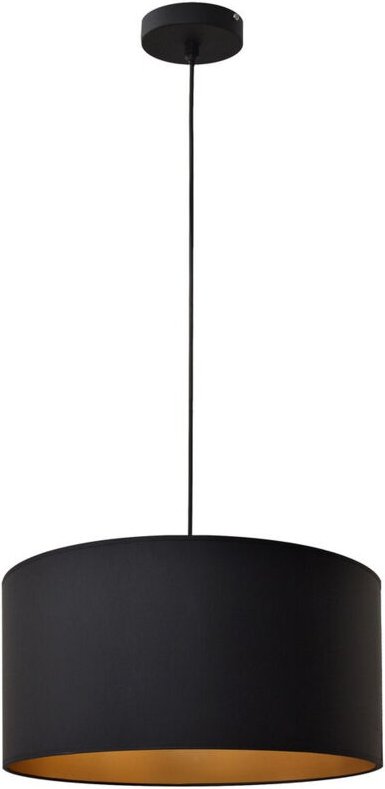 Alba Zylindrische Pendel-Deckenleuchte Schwarz, Gold 40cm - Helam