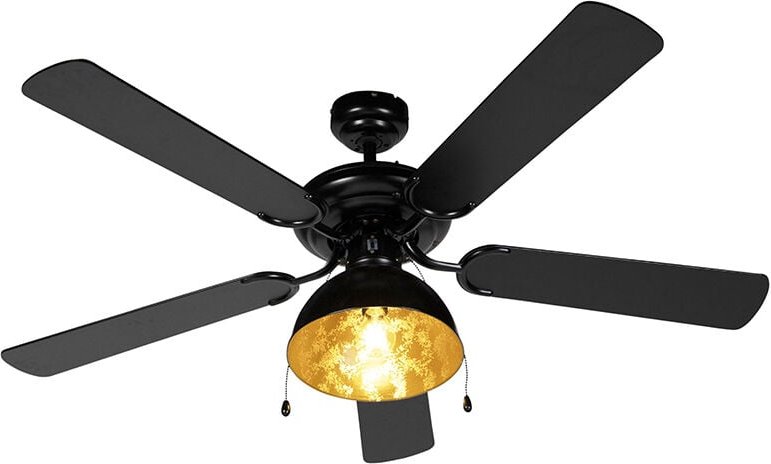 Deckenventilator schwarz mit Beige 130cm mit Zugkordel - Mistral Magna