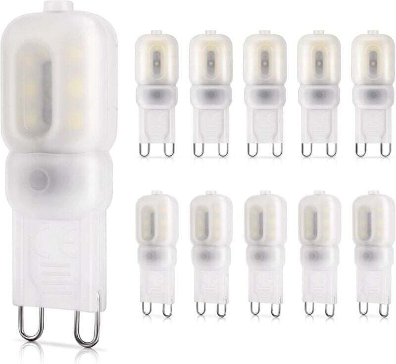 G9 2W LED-Lampe, entspricht 20W Halogen, 260LM, Kaltweißes Licht 6000K, Nicht dimmbar, 220-240V, Energiesparlampen, 10er...