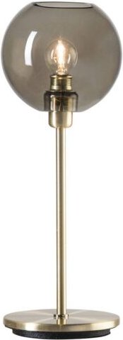 Thumbnail - Gloria - 1 Leuchttischlampe Messing, Rauchglas, E14 - Belid