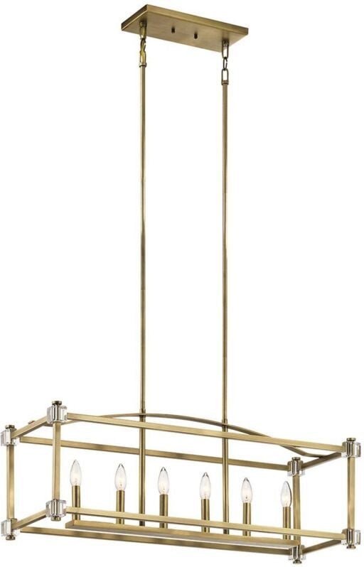 Pendellampe Deckenleuchte Hängeleuchte Stahl Kristalle Messing b 91,4 cm