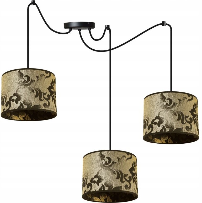 Decken-Hängelampe, Lampenschirm mit Spinnenmuster, Gold