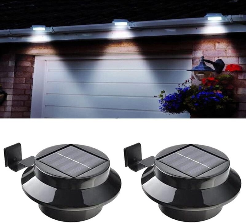 Dachrinnen Solarleuchten, Solarlampen für Außen mit verstellbarer Halterung, Wasserdichte Zaun-Wandleuchte für Garten, W...