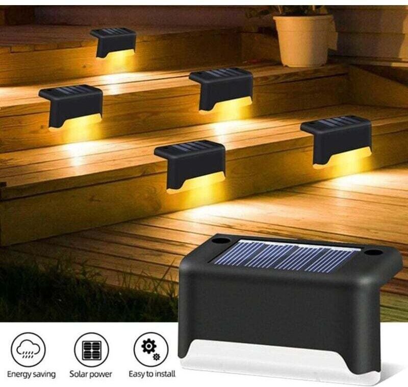 Solarbetriebene LED-Außenleuchten für Terrasse, Stufen, Treppen und Wege, geeignet für Terrassenzäune und Treppen
