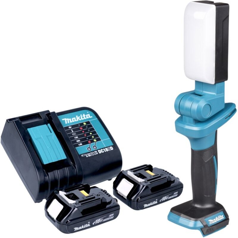 Makita DML 816 SYX Akku Arbeitsleuchte 18 V 500 lm LED + 2x Akku 1,5 Ah + Ladegerät