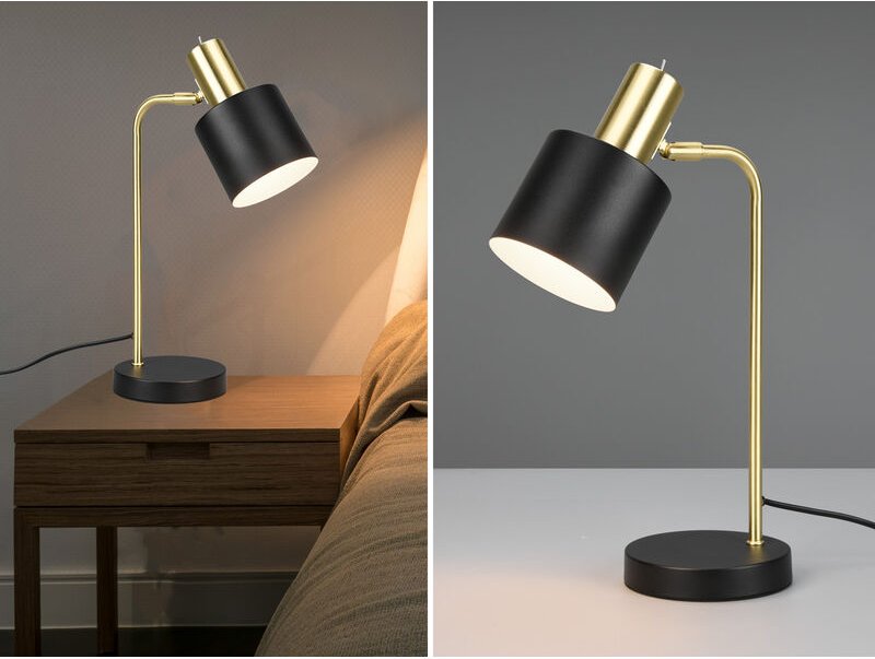 Tischleuchte adam Gold & Metallschirm Schwarz, Höhe 44cm