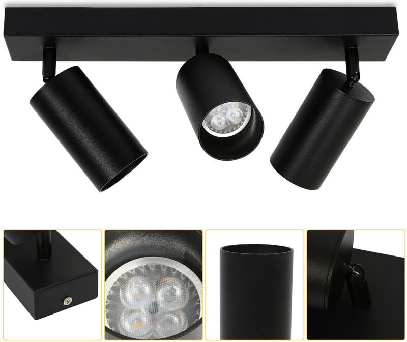 Wolketon Deckenleuchte Deckenleuchten Küche GU10 Wand-Lampe Lampe LED Deckenstrahler 3-flammig Retro