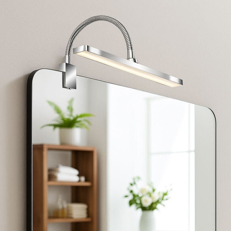 LED Wandleuchte Bad Badezimmerlampe Wandlampe Dimmer Spiegelleuchte, Metall chrom, 4W 400Lm warmweiß, neutralweiß, L 30 ...